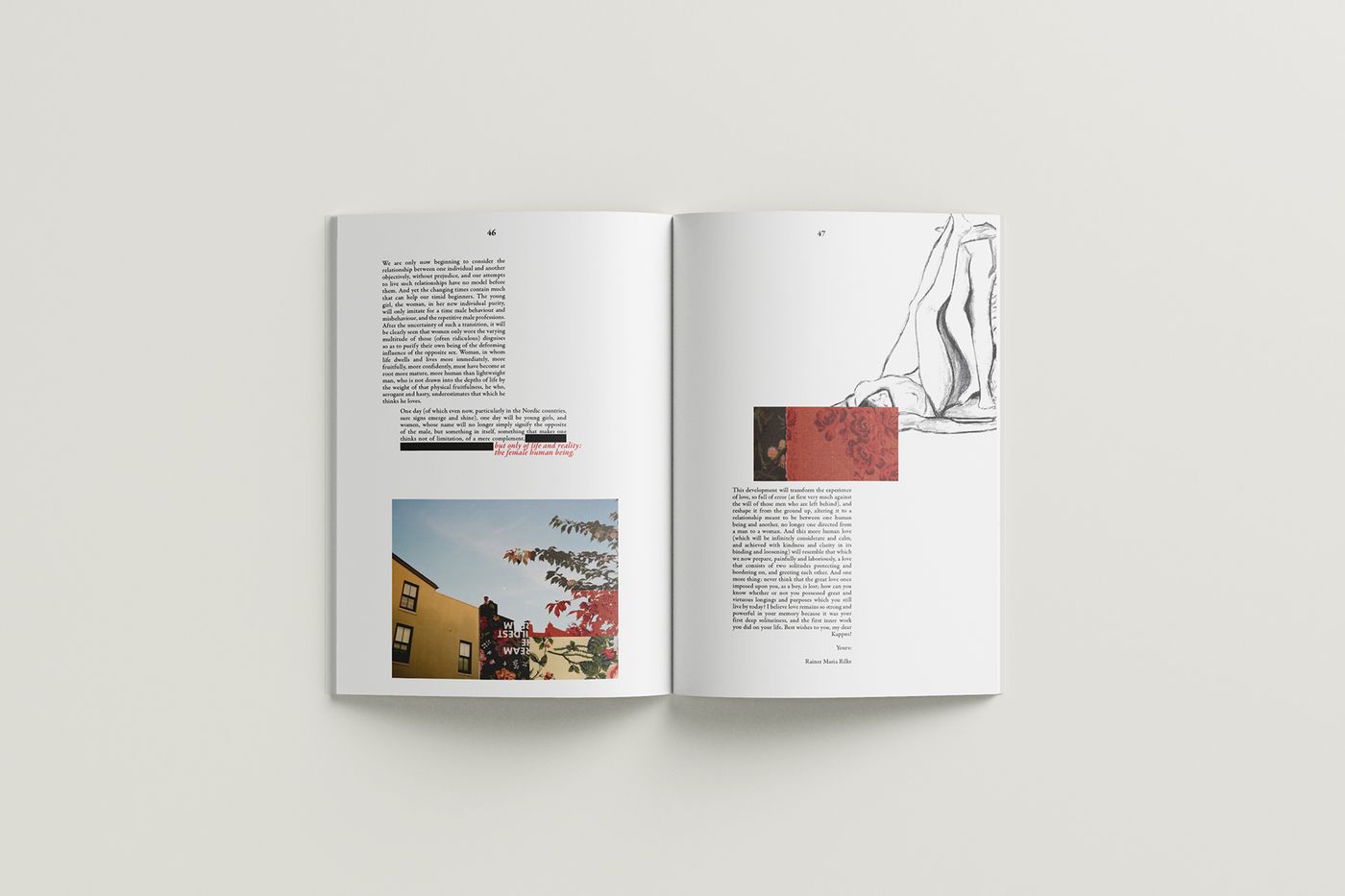 Letters to a Young Poet book spread mockup ten.