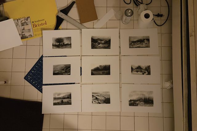 Untitled Series charcoal drawing process photograph three.
