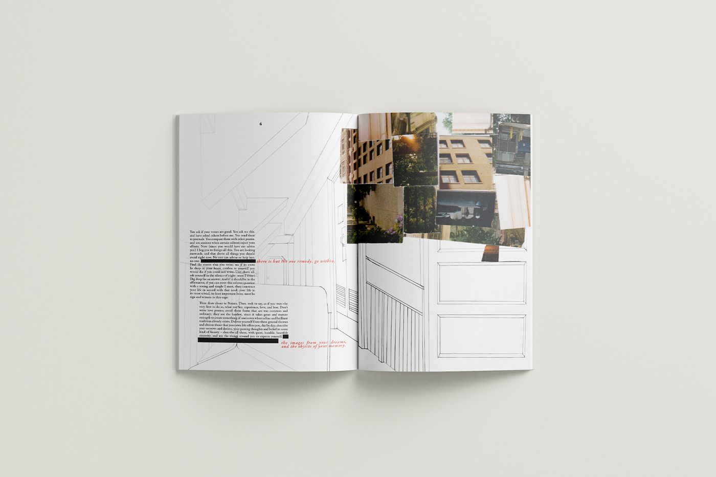 Letters to a Young Poet book spread mockup three.