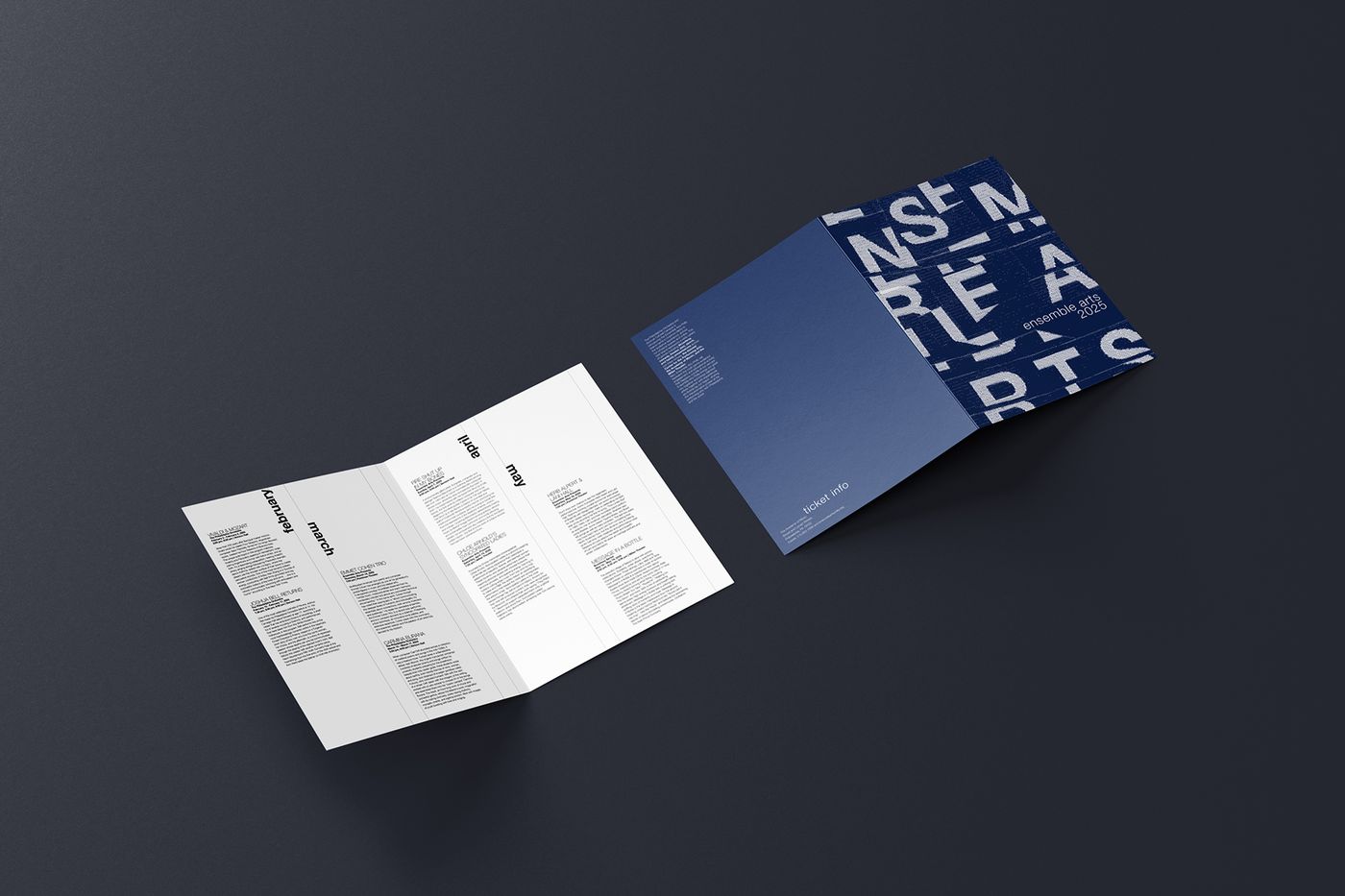 Ensemble Arts mailer layout one.